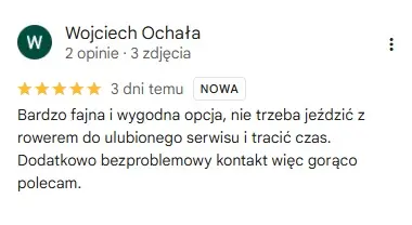 Opinia klienta CycloPick w Google